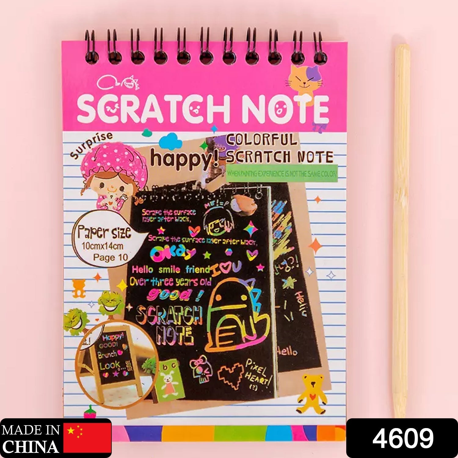 Rainbow Art Scratch Book – 10 Pages & Tool | Colorful Creations Secondary image