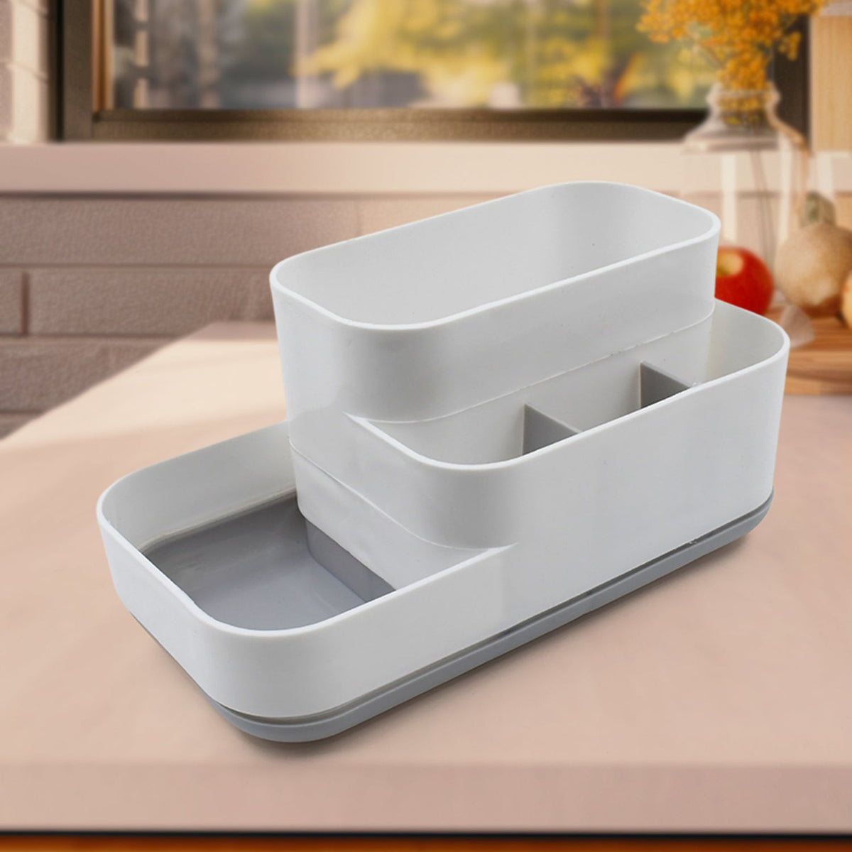 BeautyBare Cosmetic Makeup Organizer with various compartments. Main image