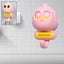 White self-adhesive Cute Bird Wall Hook with blinking eyes on a wall.