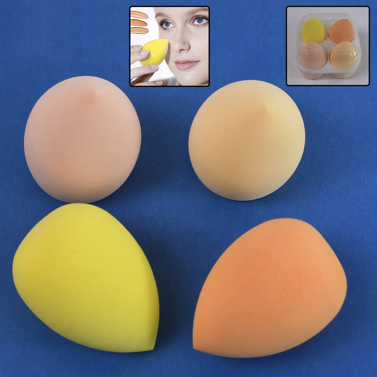 Set of soft makeup sponges for flawless application of foundation and powder Main image