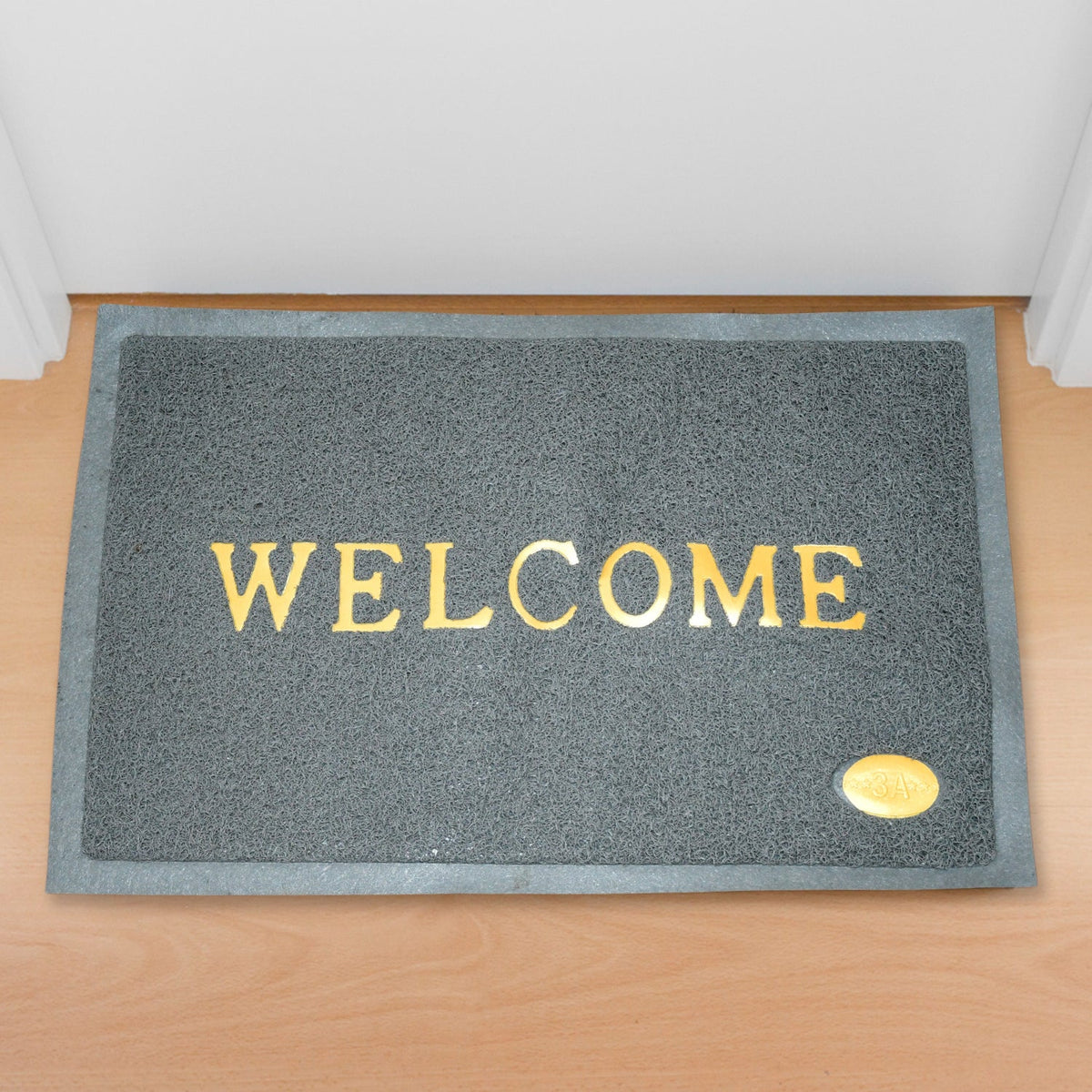 A stylish Welcome Door Mat in a neutral tone, designed for Indian home entrances. Main image