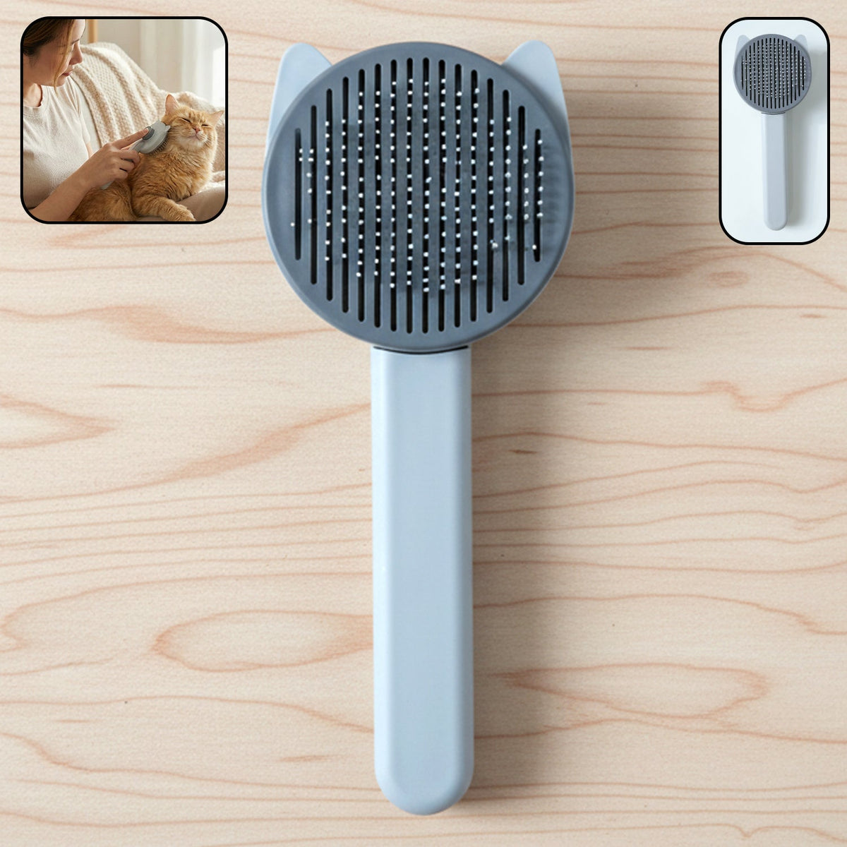 Soft pet hair removal needle comb with fine stainless steel pins Main image