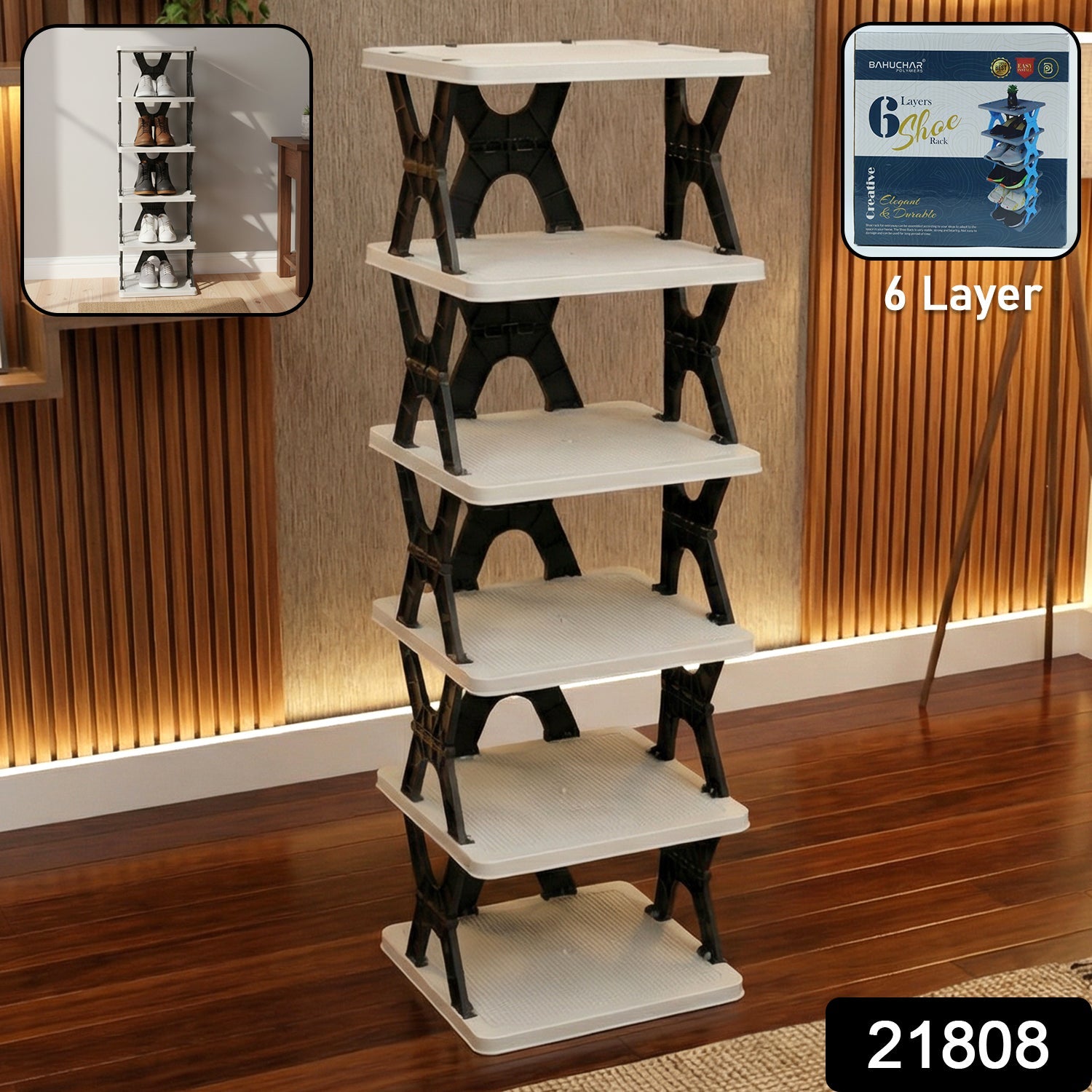 6 Layer Shoe Rack Stand – Space Saving Rectangle Organizer Secondary image