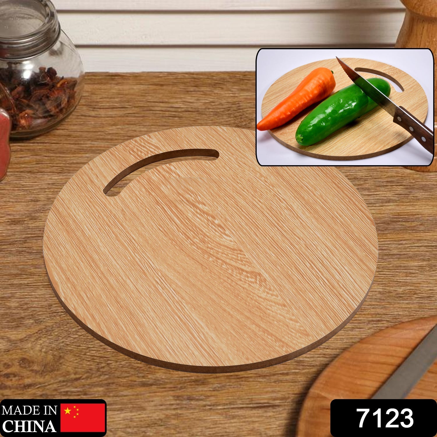 Wooden Round Chopping Board – Durable Bamboo Kitchen Board | Quickslice Secondary image