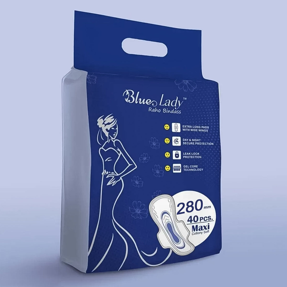 Beautiful Basics 280mm sanitary pads in a pack, showcasing the product packaging. Main image