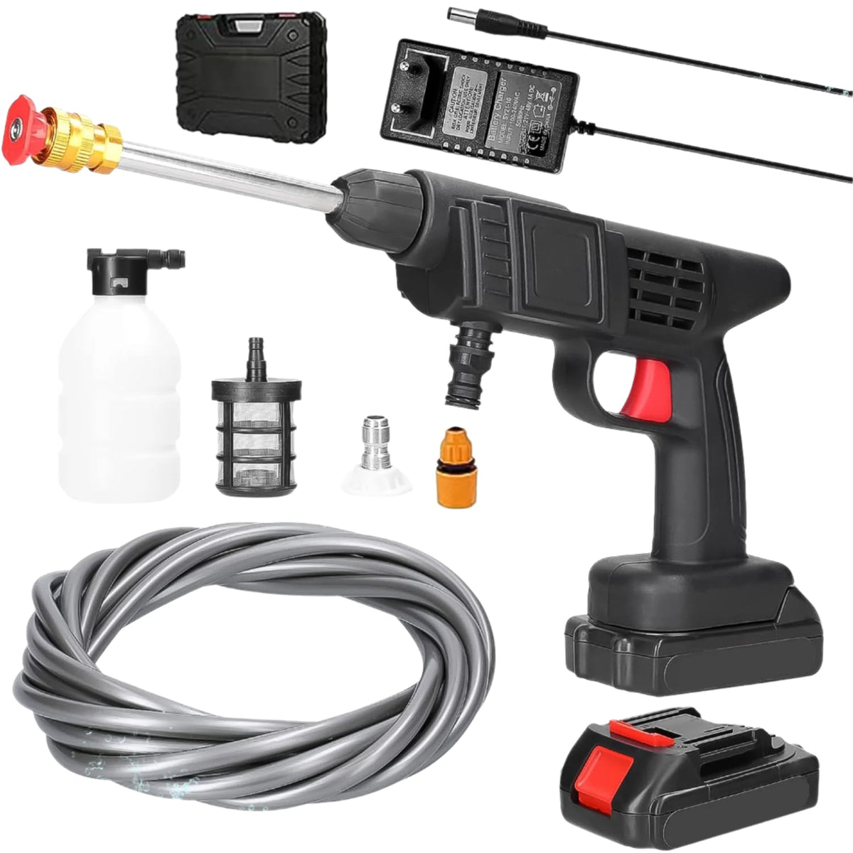 Carivox 48V Wireless Car Washer Gun with adjustable nozzle for effective cleaning. Main image
