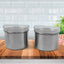 Two 500ml airtight stainless steel containers with clear, transparent lids for food storage.