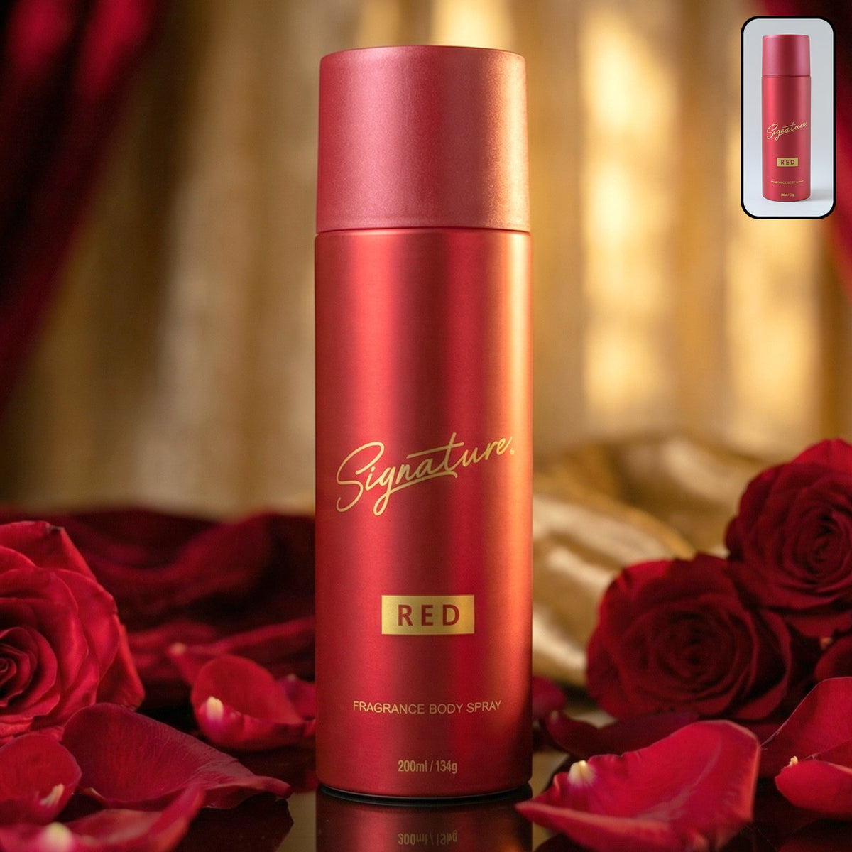 Signature premium red fragrance body spray 200 ml bottle with stylish design Main image
