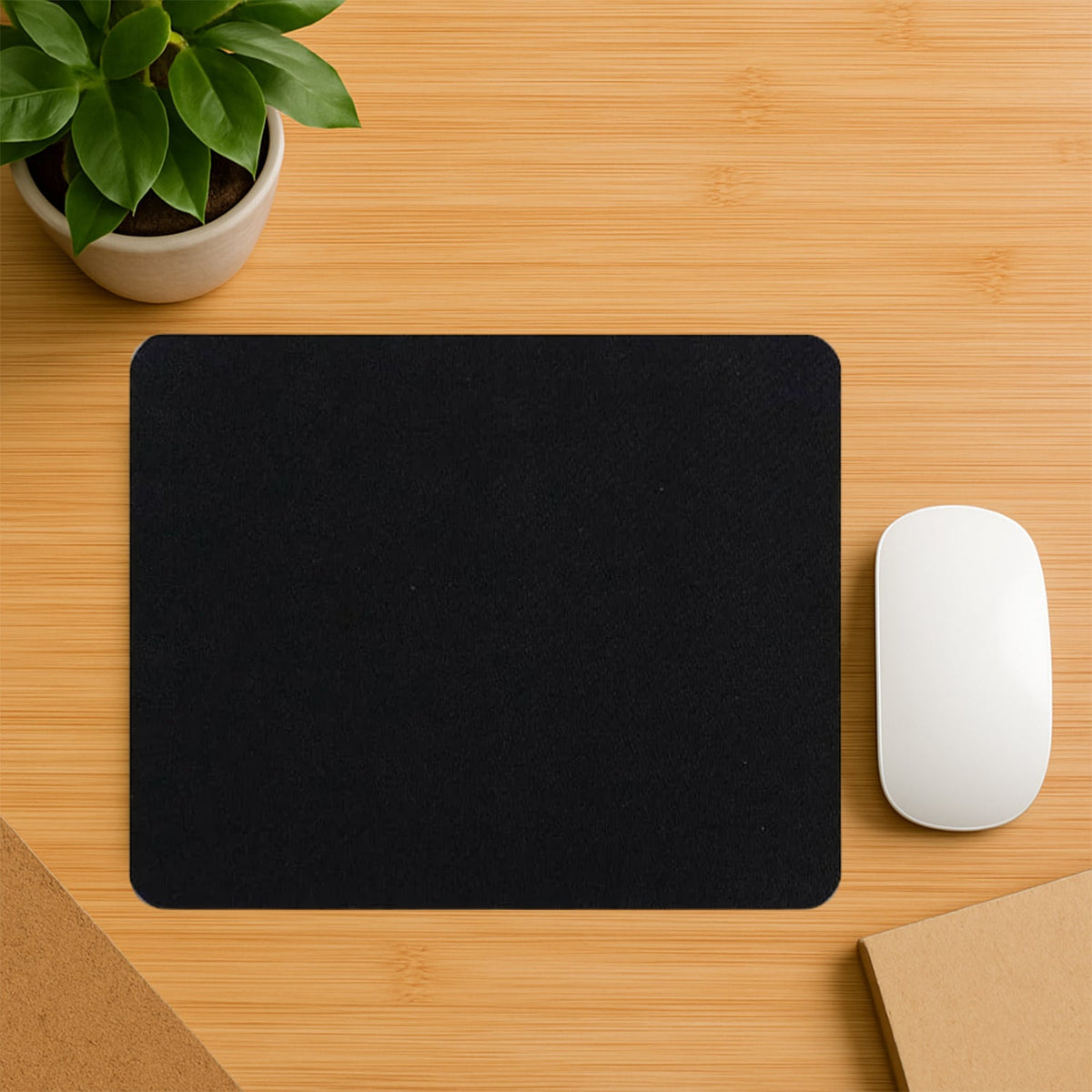 Classic black mouse pad for desktop computers. Main image