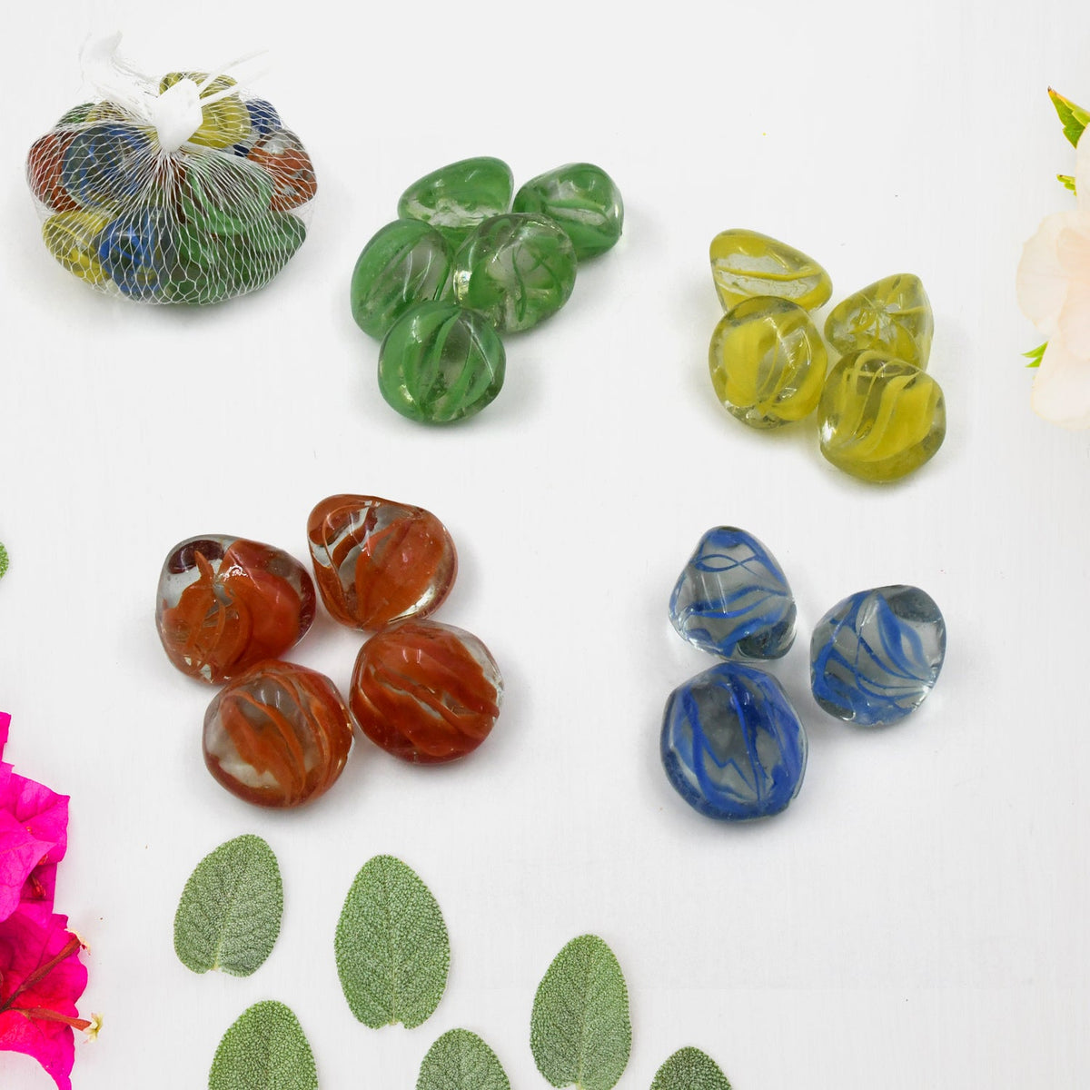 A scattered pile of multi-color decorative garden stones showcasing various hues. Main image
