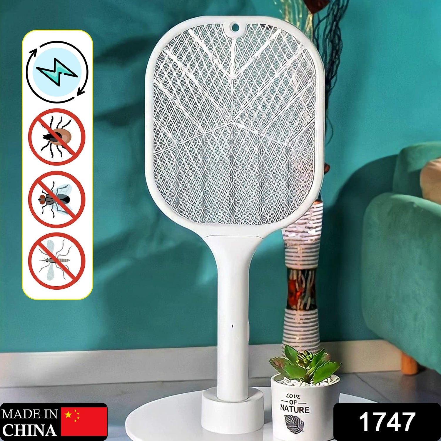 Mosquito Killer Racket UV Light USB Rechargeable FlyTamer Secondary image