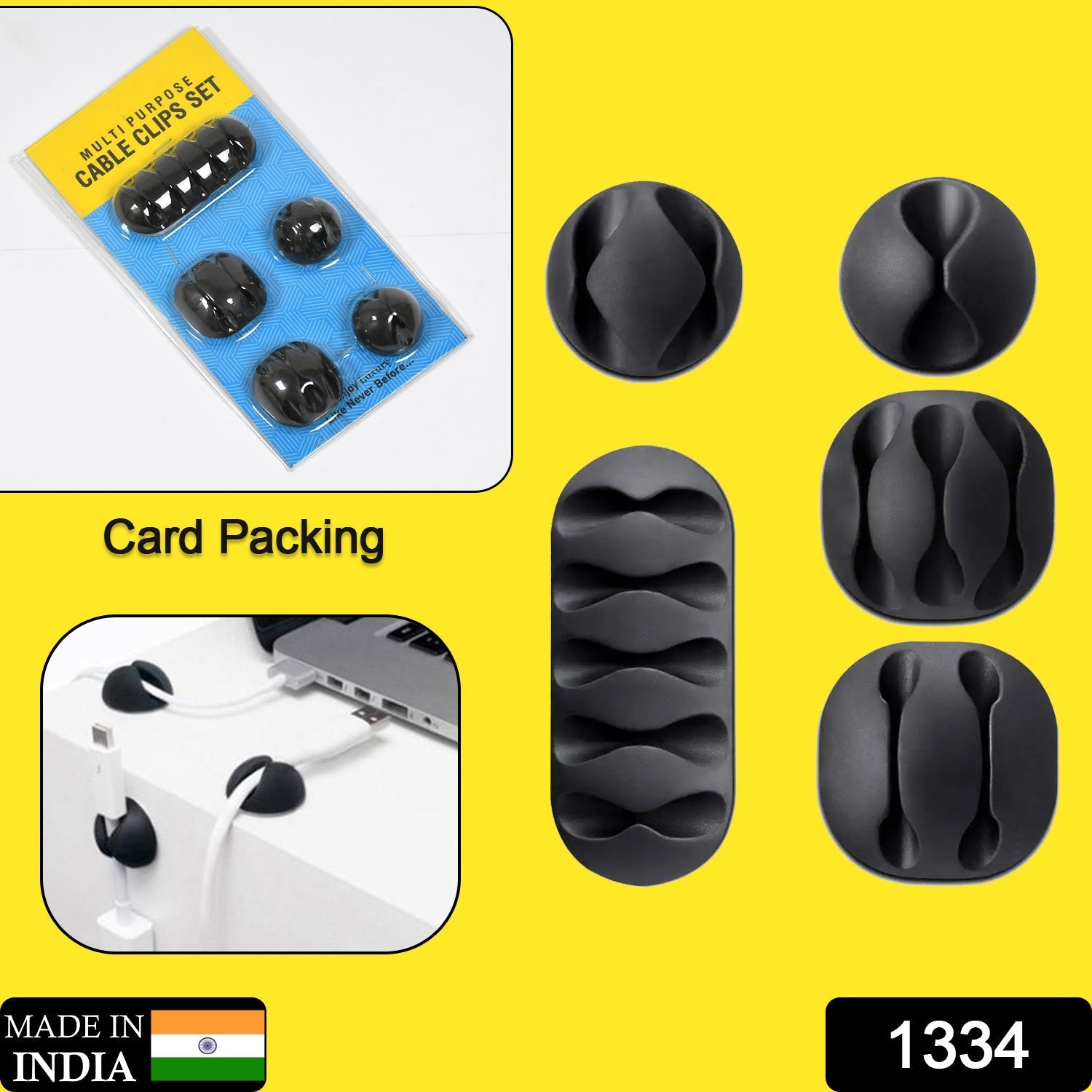Cable Clips – Multi-Purpose Wire Holder for Desk & Home | Deskrova Secondary image