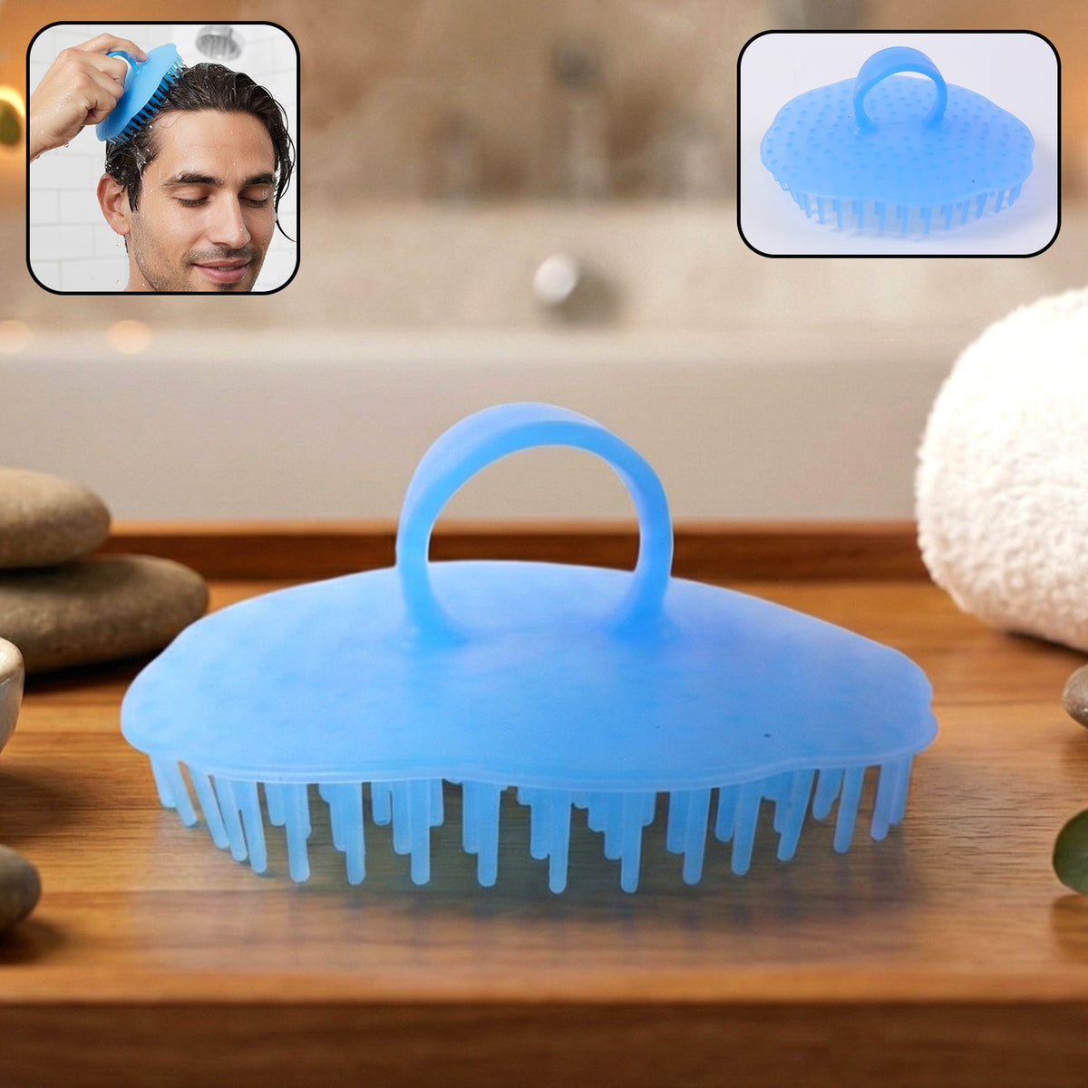 Silicone scalp massager shampoo brush with soft bristles for deep scalp cleansing Main image
