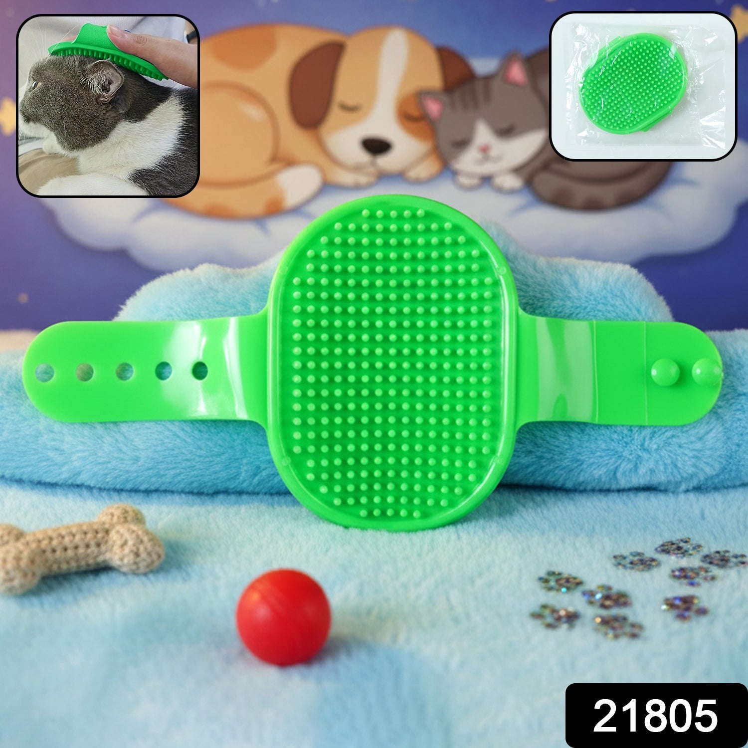 Pet Grooming Bath Brush – Soft Bristles with Adjustable Strap Secondary image