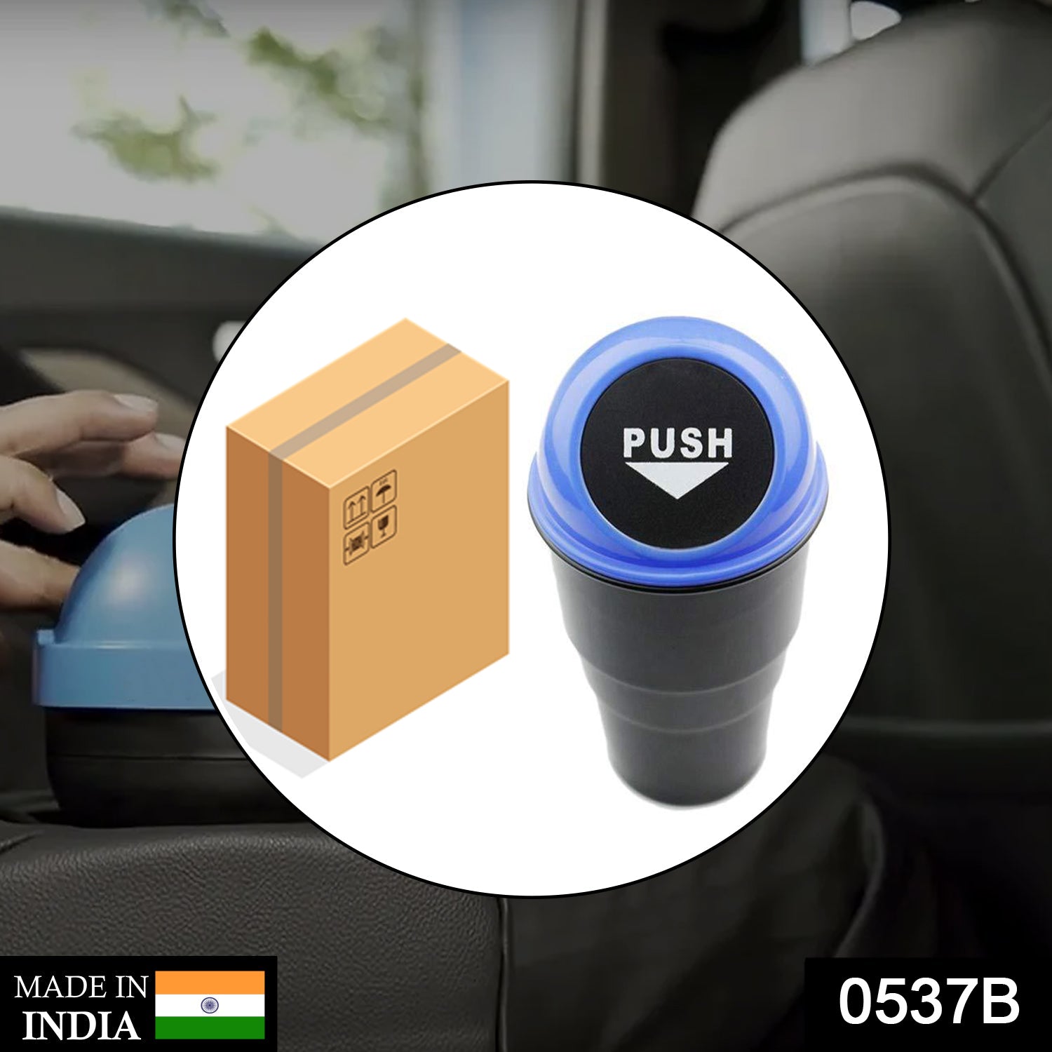 Car Dustbin – Compact & Portable Waste Bin for Vehicles | Velvet Wheels Secondary image