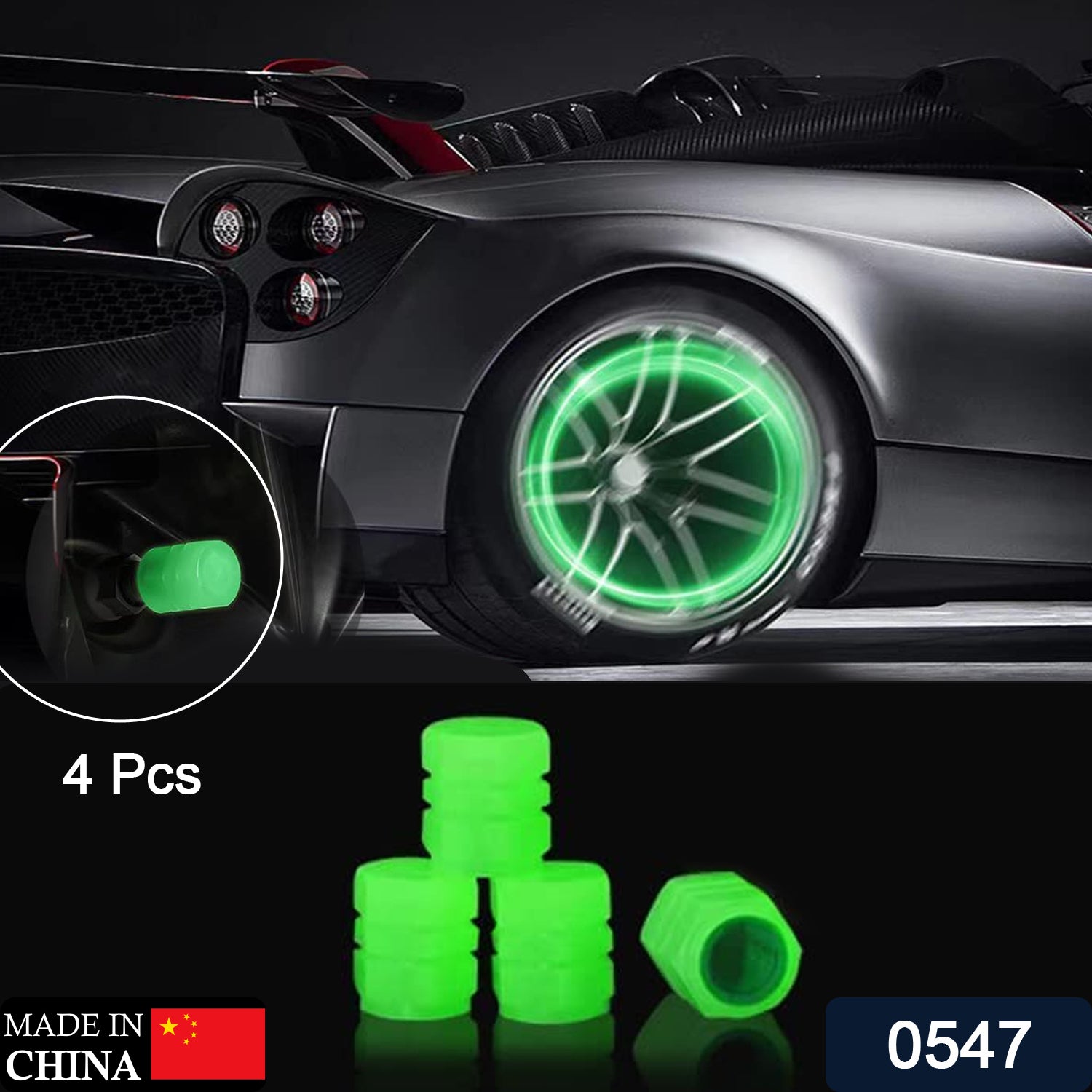 Luminous Tyre Valve Caps – Glow-in-Dark, Universal Fit | RaceVault Secondary image