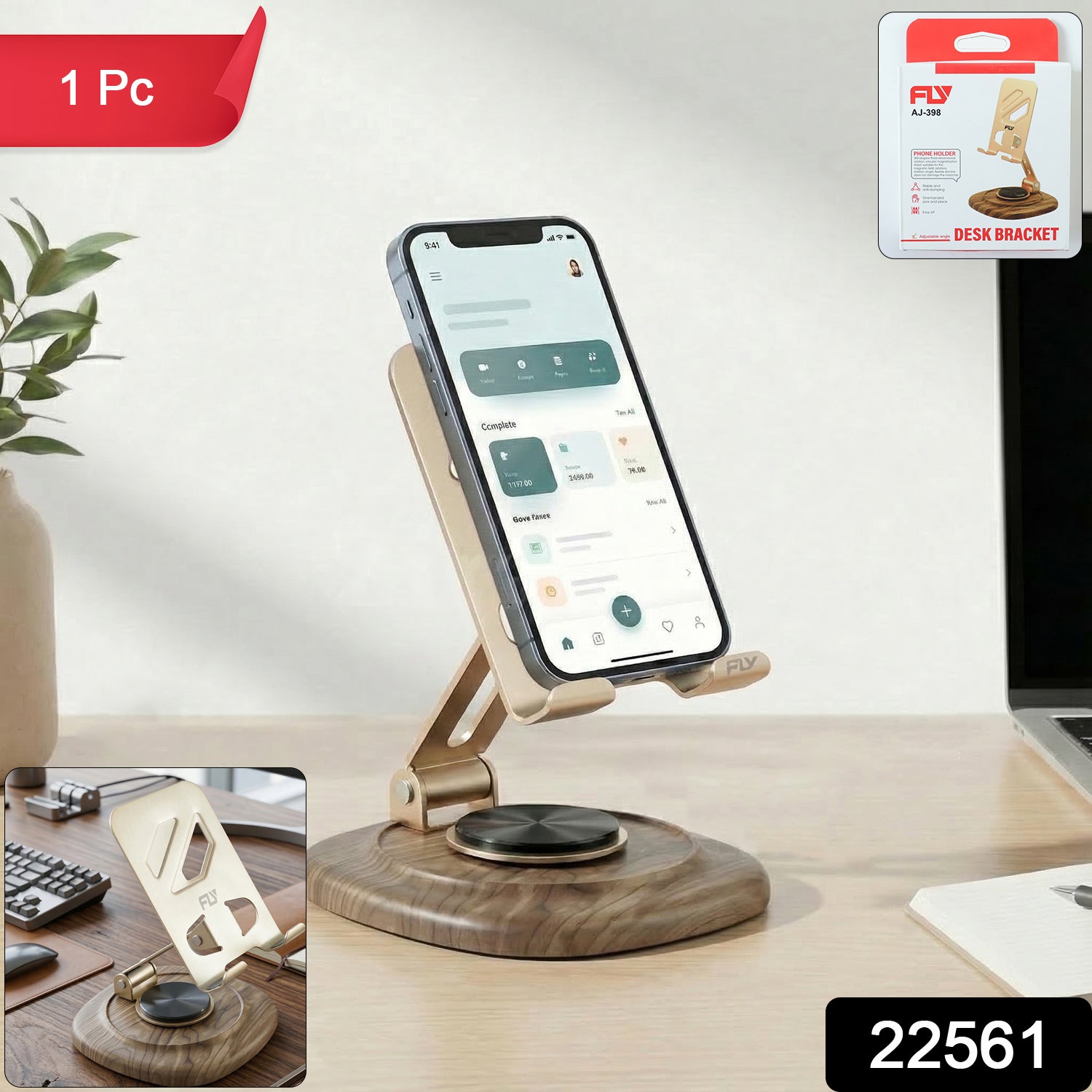 Adjustable Mobile Phone Stand – Sturdy & Compact Workspace Accessory Secondary image