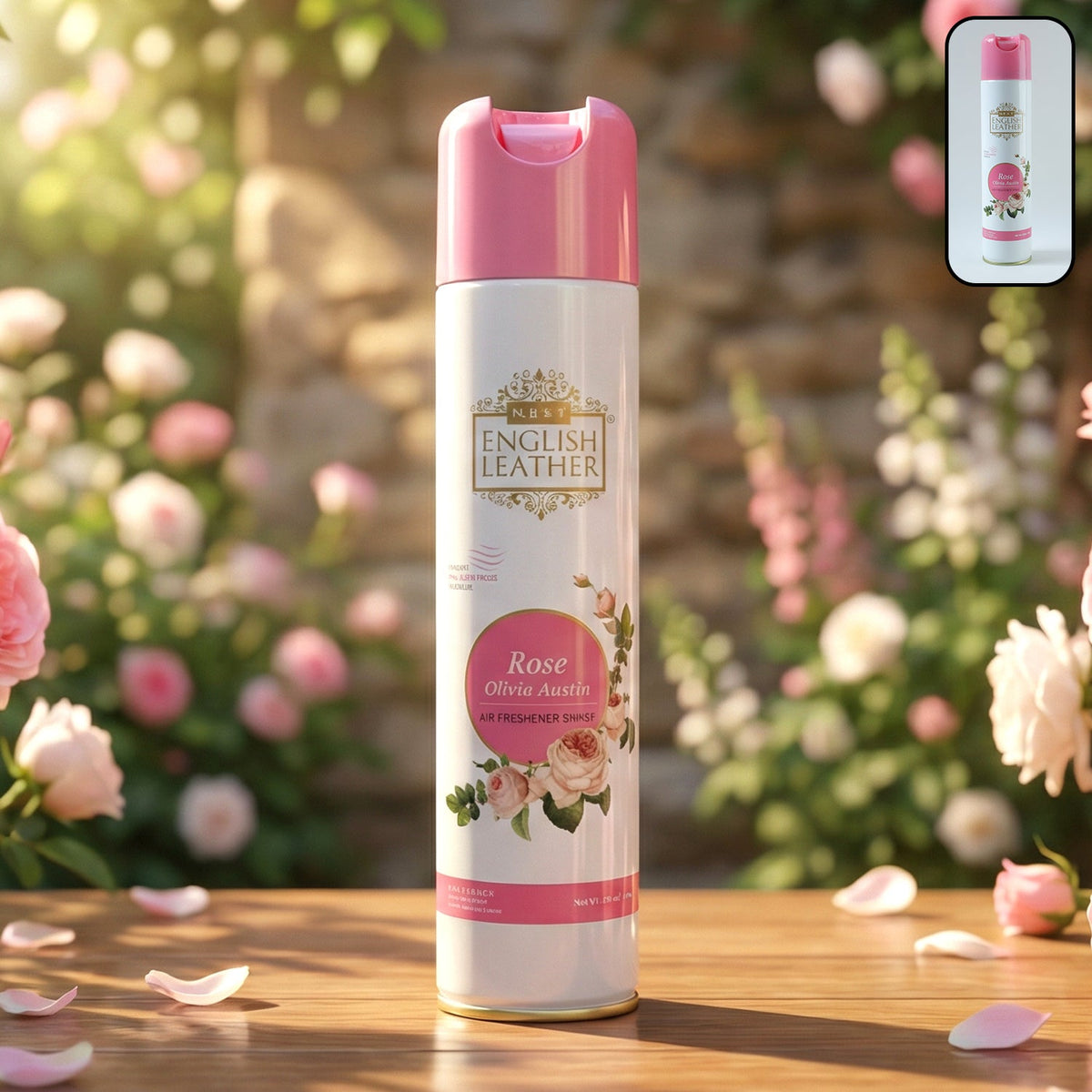 Rose air freshener spray with floral fragrance in a spray bottle Main image