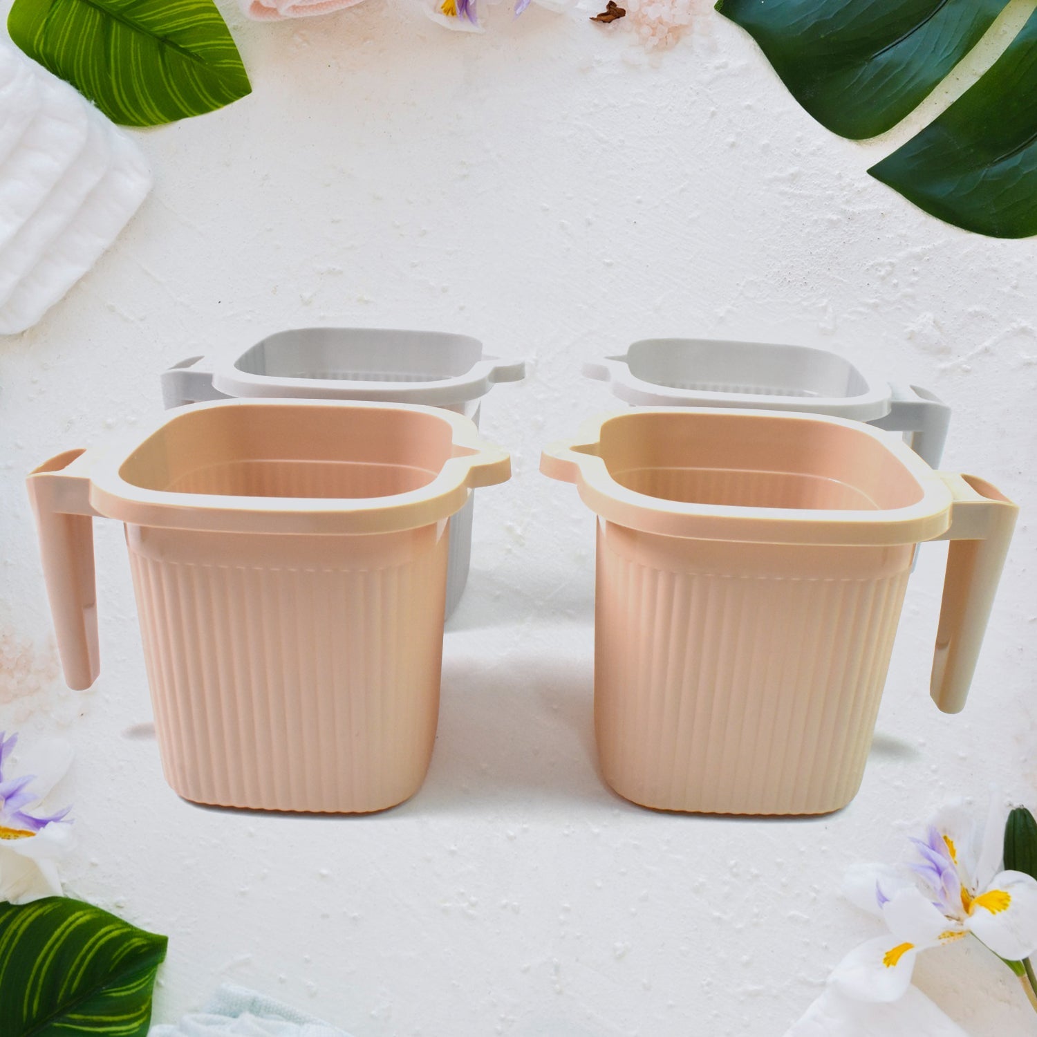 Plastic Bath Mug Set – Square, 1000ml (4 Pc) | Mini Bubbles Secondary image