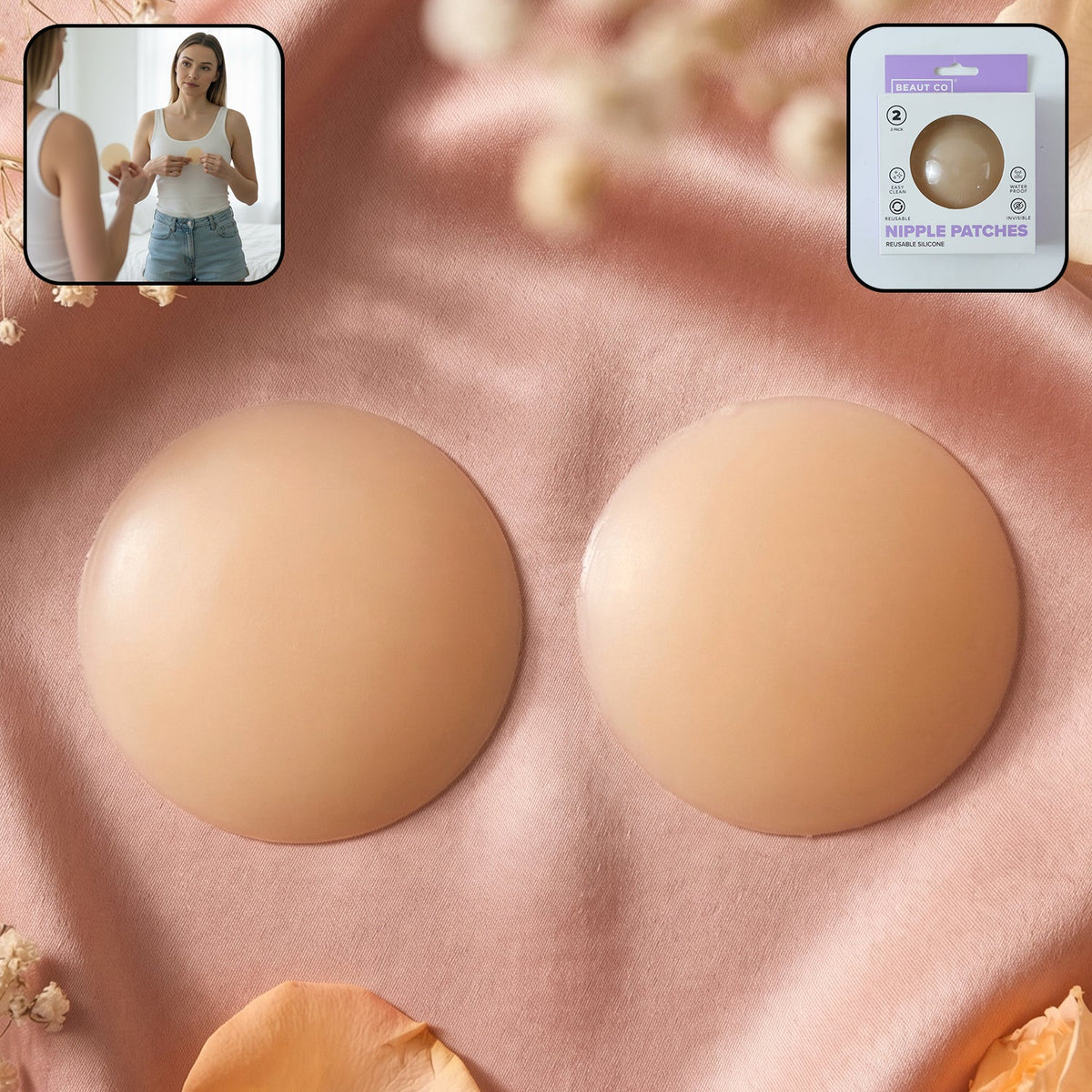 Silicone nipple covers providing discreet coverage under outfits Main image