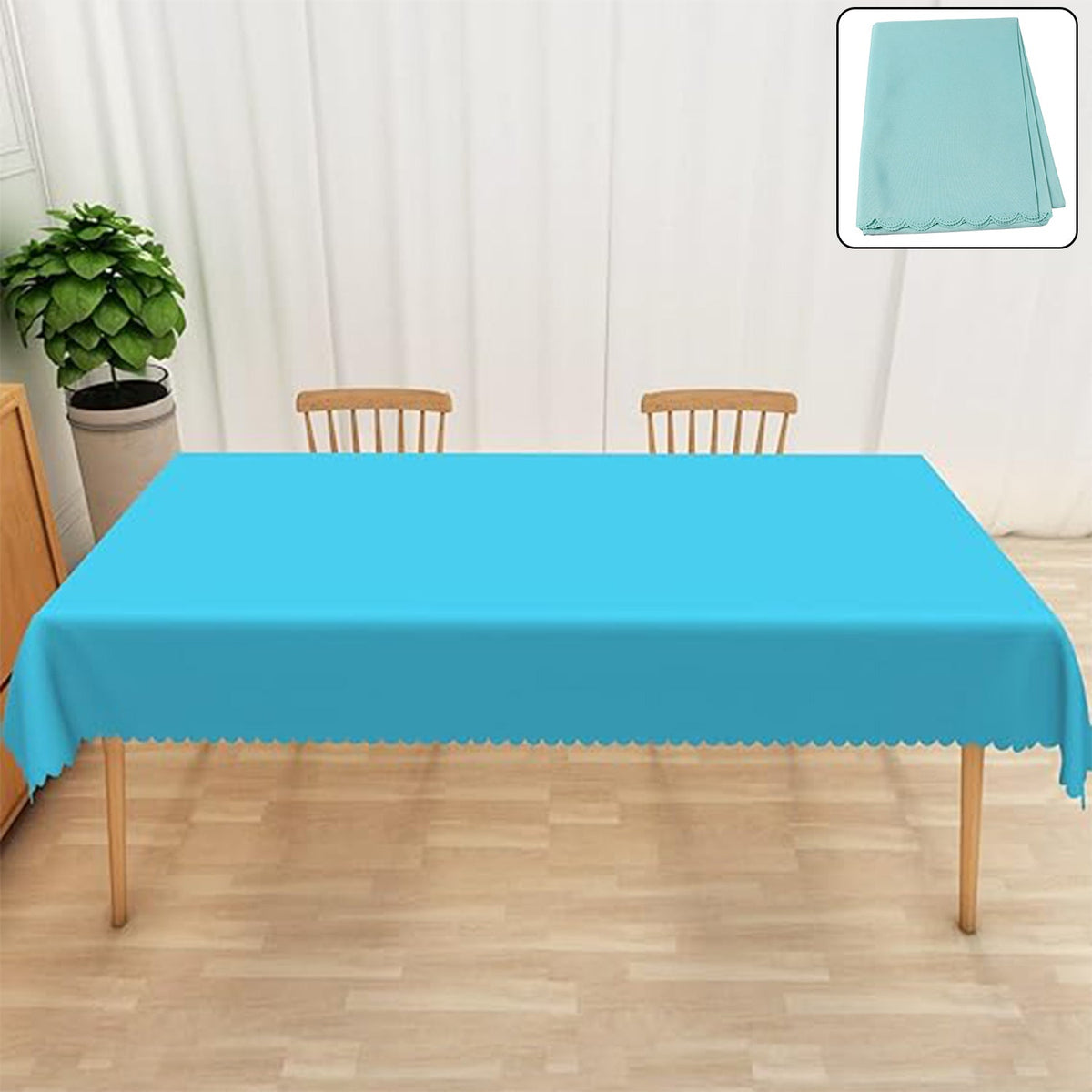 Reusable polyester table cloth with unique pattern on dining table Main image