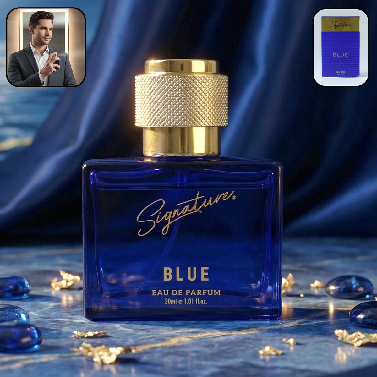 Signature Blue Eau de Parfum 30ml bottle showcasing elegant design Main image