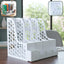 Desk organizer file holder with vertical slots and pen compartments on a workspace.