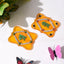 Close-up of Shubh Labh wall hanging set featuring glitter and stone embellishments