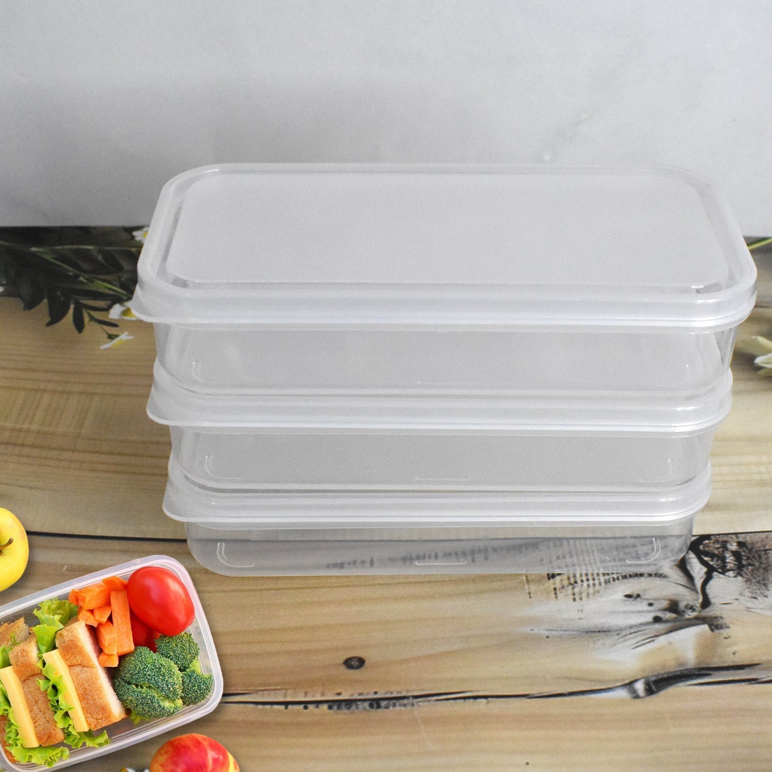 Plastic Lunch Box Set – 3-Piece Square Storage | Konvex Secondary image