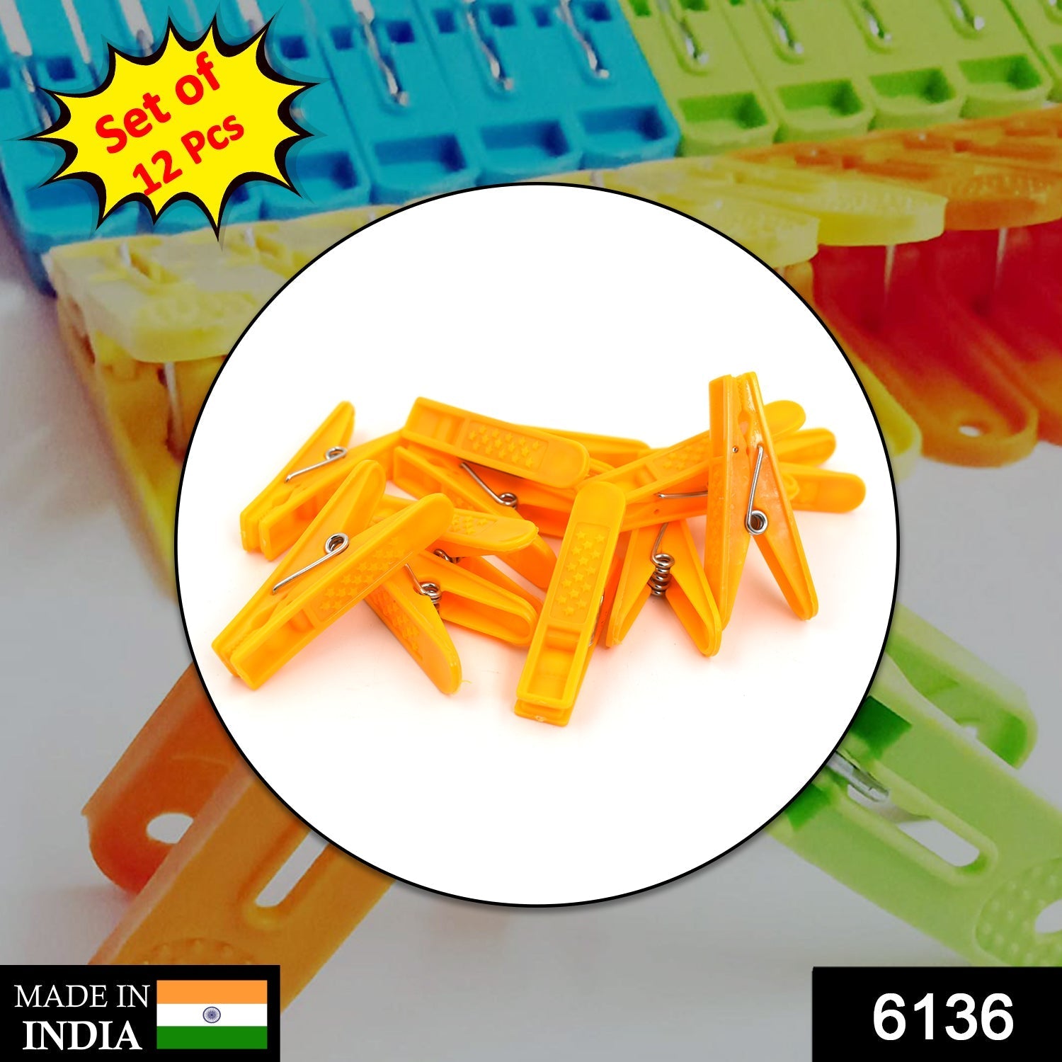 Cloth Clips – 12 Pc Set for Household & Office | Storenzo Secondary image