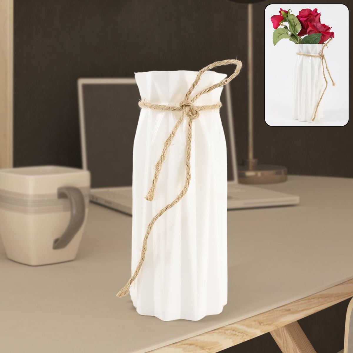 Plastic flower vase with elegant design for home decor Main image