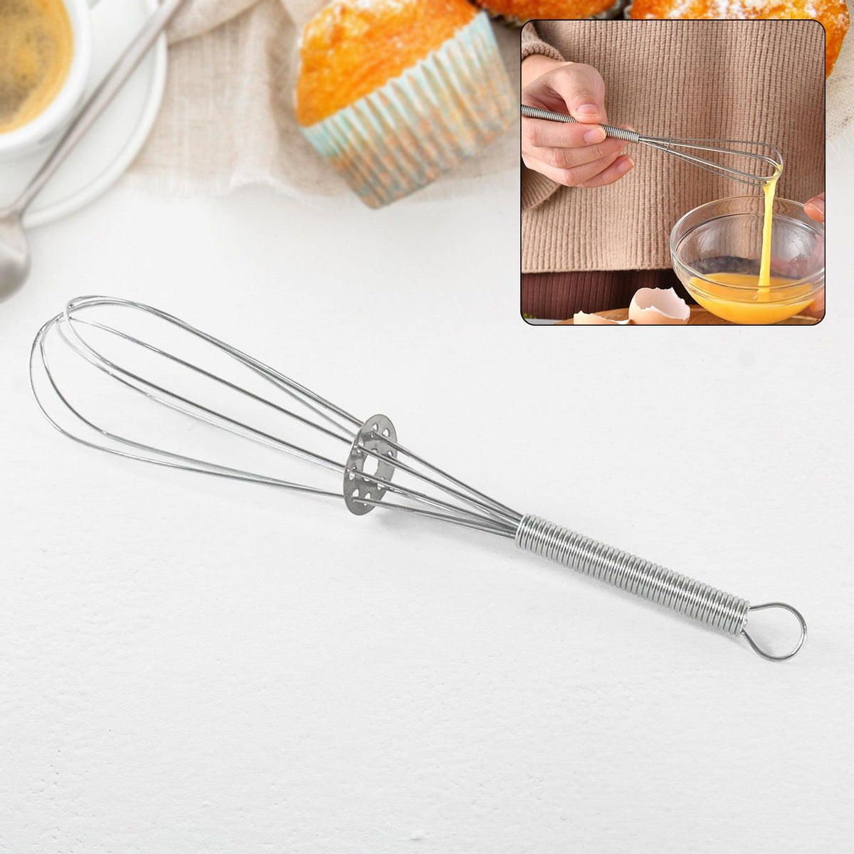 Small steel kitchen whisk 16cm Main image