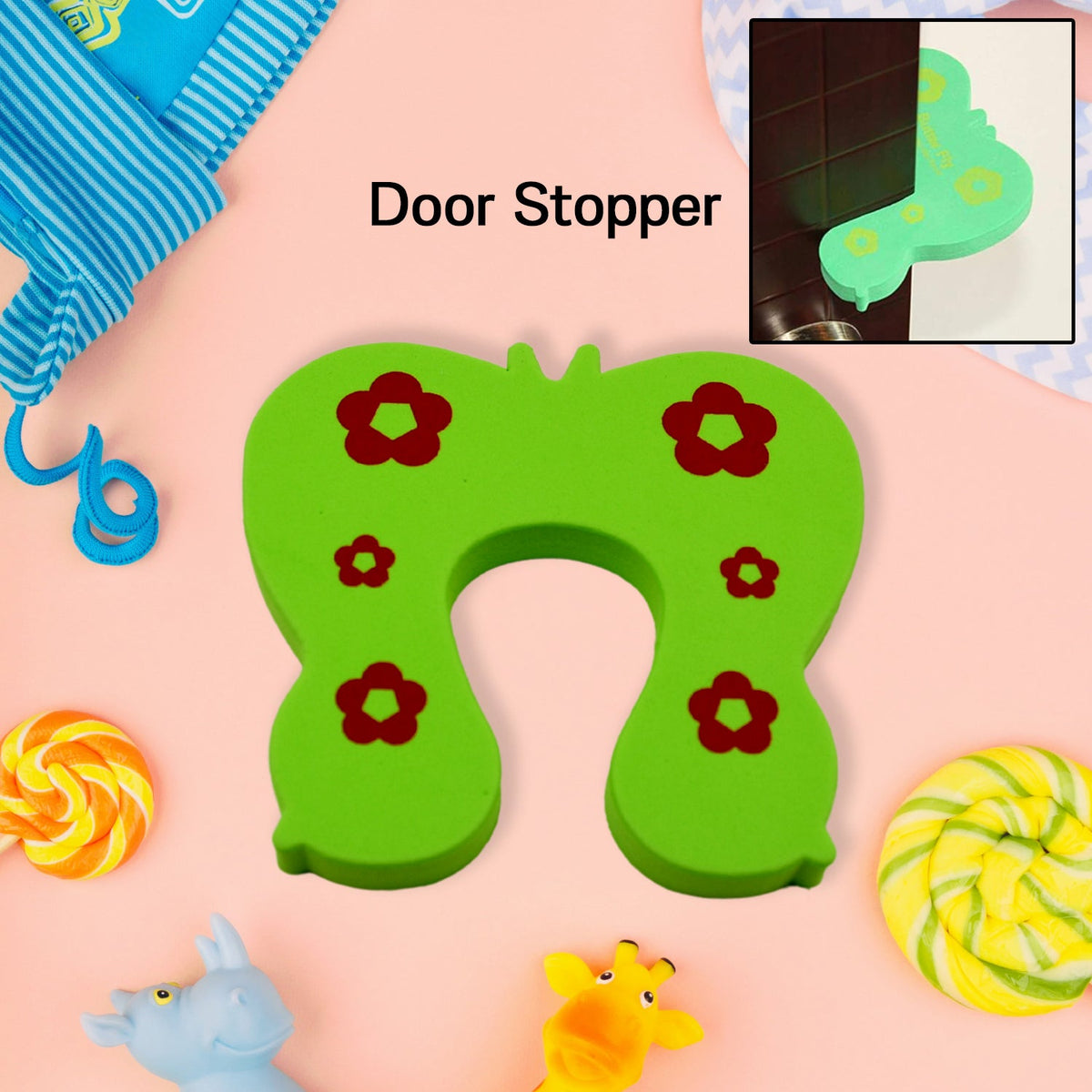 Cute animal Baby Safety Door Stopper protecting child's fingers from door pinch. Main image