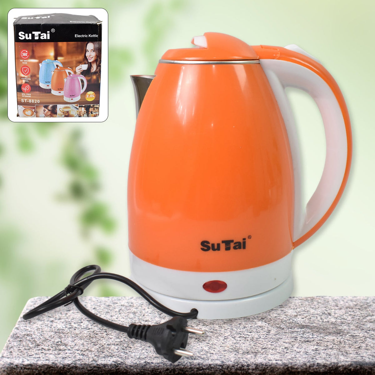 Siplix 2L electric kettle in a modern stainless steel finish, ready for use. Main image
