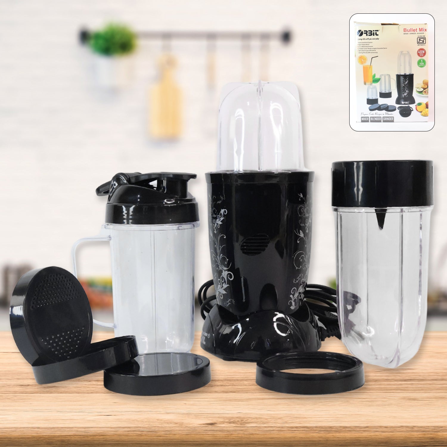 400W Bullet Mixer Grinder – Compact Powerful Kitchen Blender Secondary image