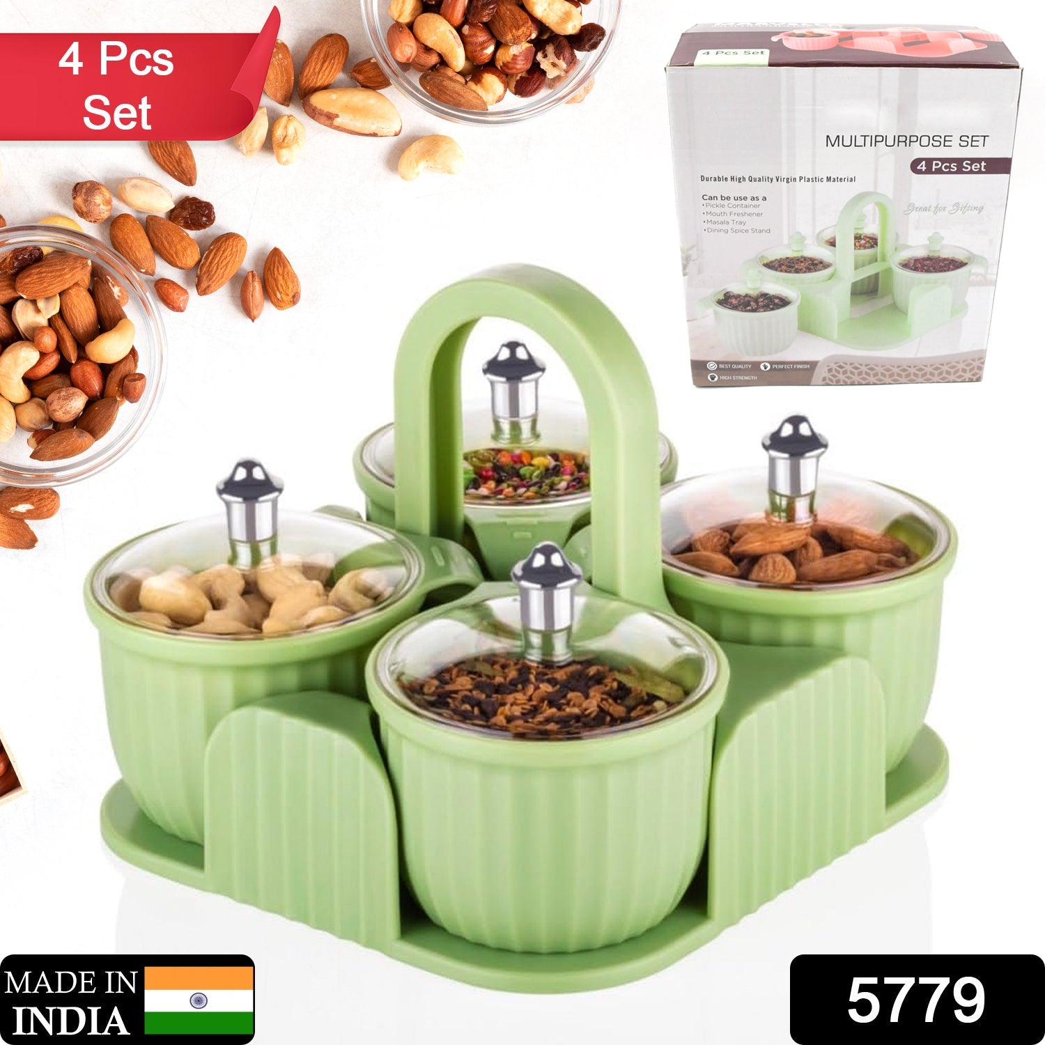 Airtight Plastic Storage Containers – 4-Pc Set for Snacks | Organivo Secondary image