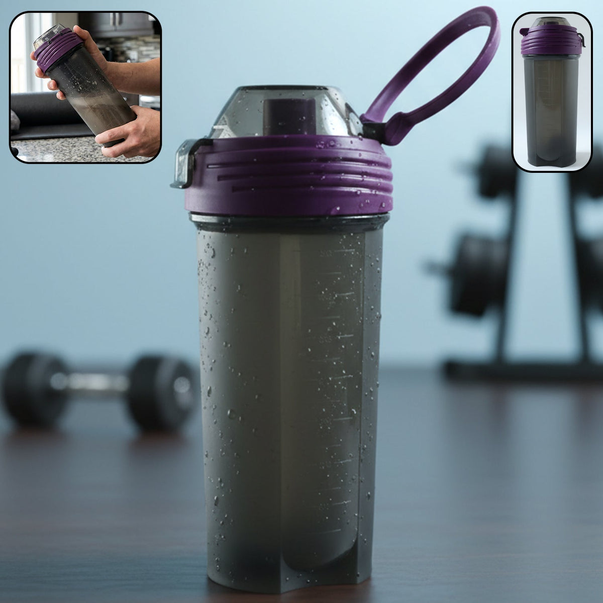 700 ML protein shaker bottle in gym setting for fitness hydration Main image
