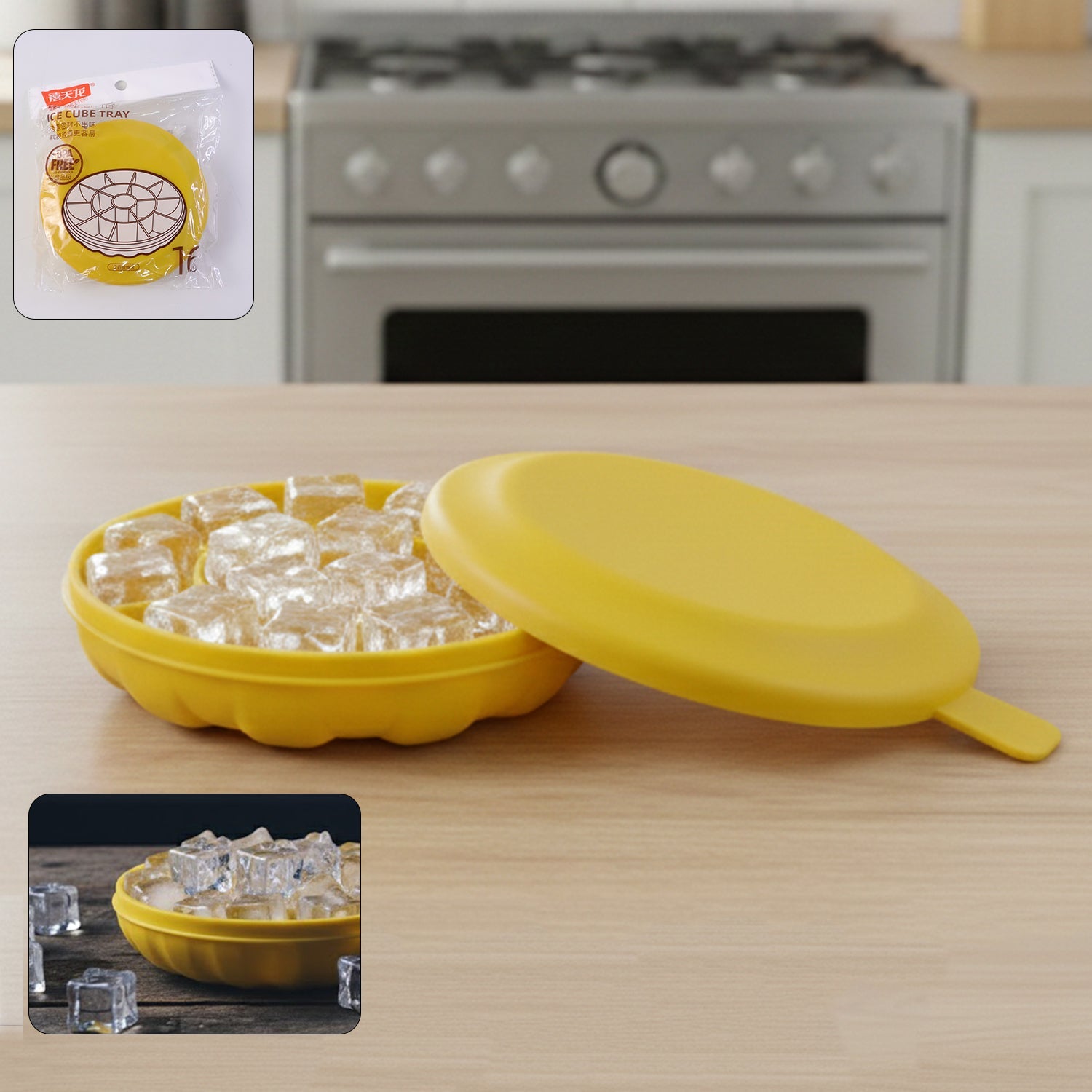 Round Ice Cube Tray with Lid – Easy Release & Spill-Proof Design Secondary image