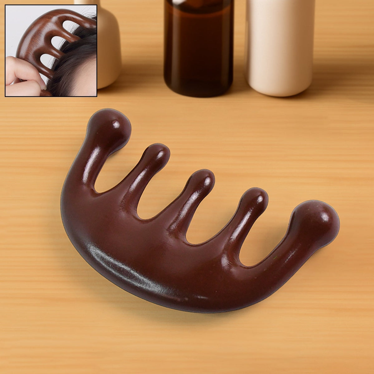 Ergonomic scalp relaxing head massager comb made of durable plastic Main image