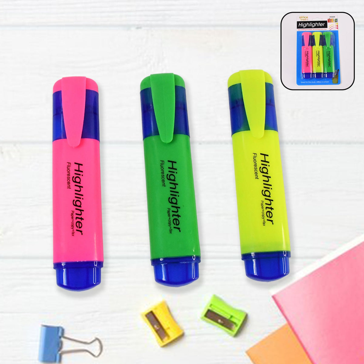 InkGlow assorted color highlighters set with vibrant water-based ink Main image