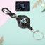Durable retractable key chain with steel wire, shown ready for attachment.
