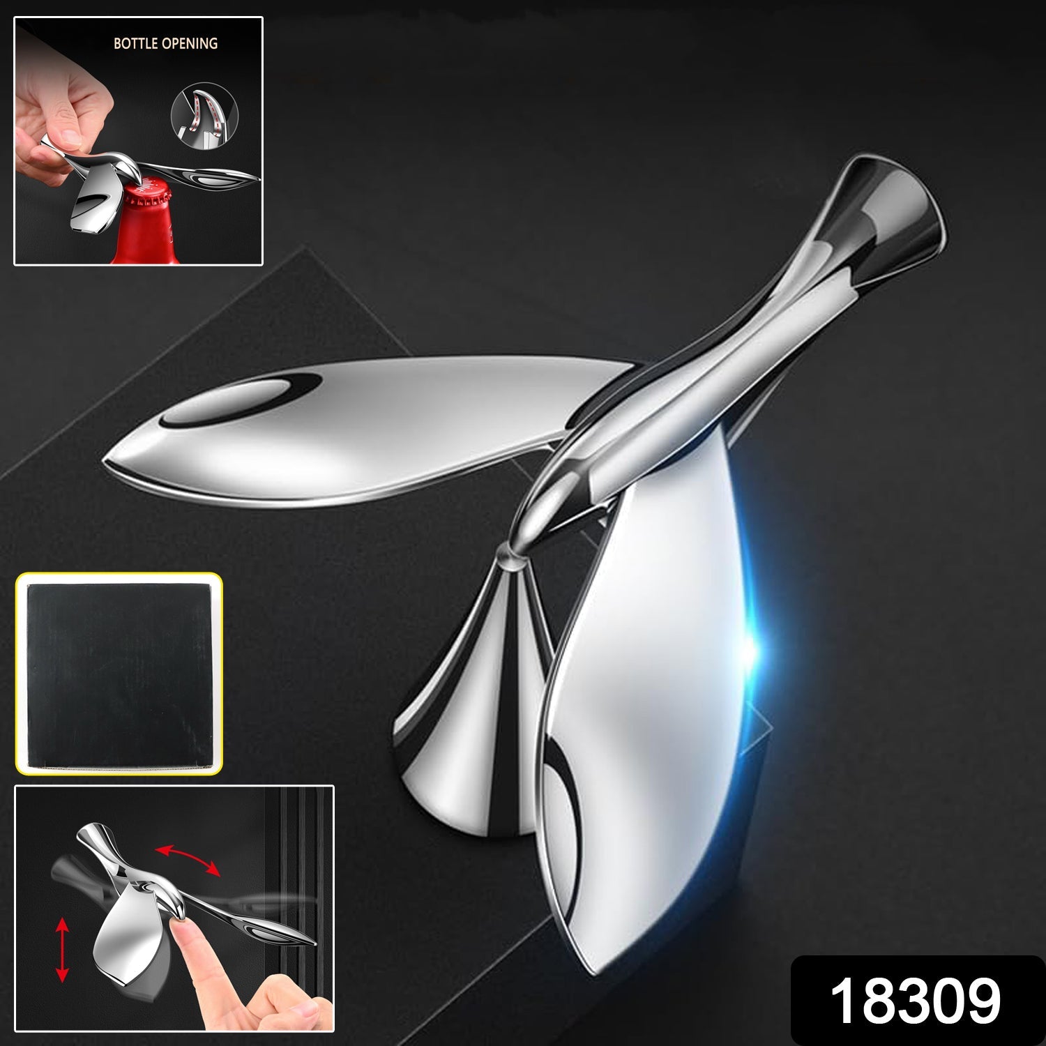 Rotating Bird Bottle Opener – Magnetic Cap Catcher for Easy Use Secondary image