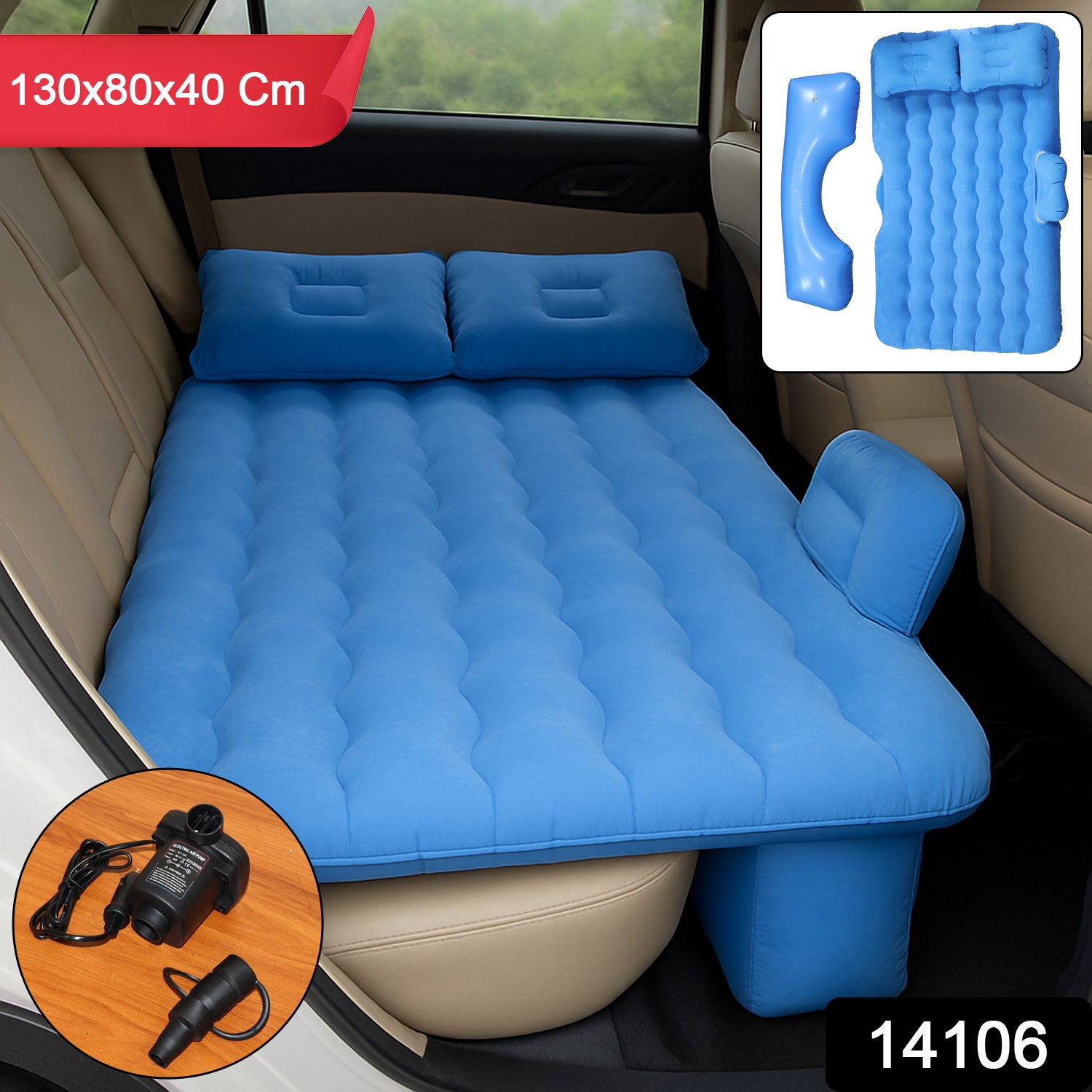 Inflatable Car Backseat Air Mattress – Portable Comfort with Pump & Pillows, Car Sofa Secondary image