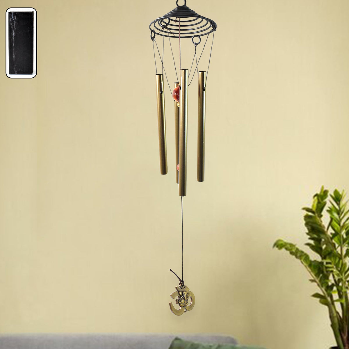 Dragonfly outdoor wind chime with vibrant colours in garden setting Main image
