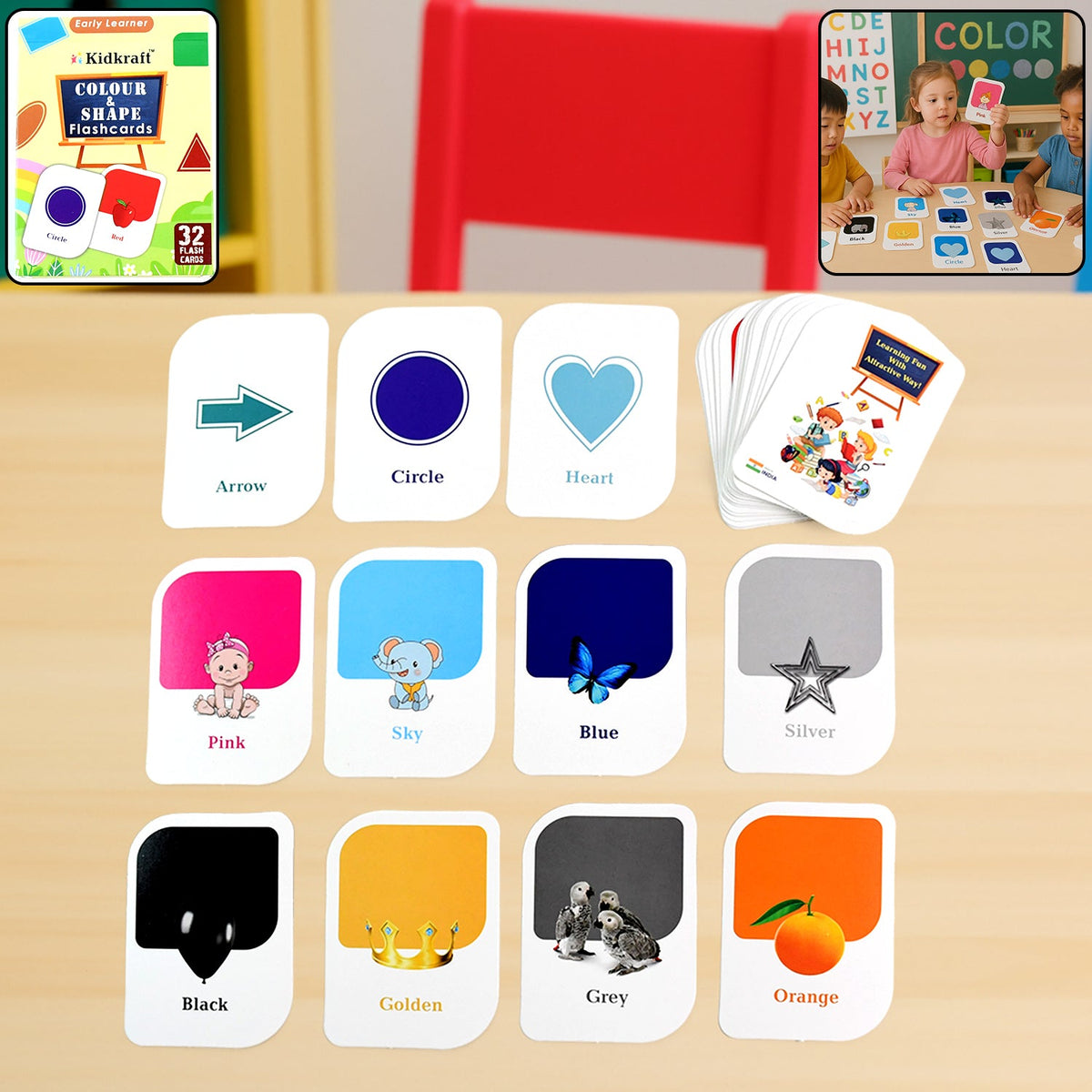Kidkraft Color & Shape Flashcards with bright visuals for early learning Main image