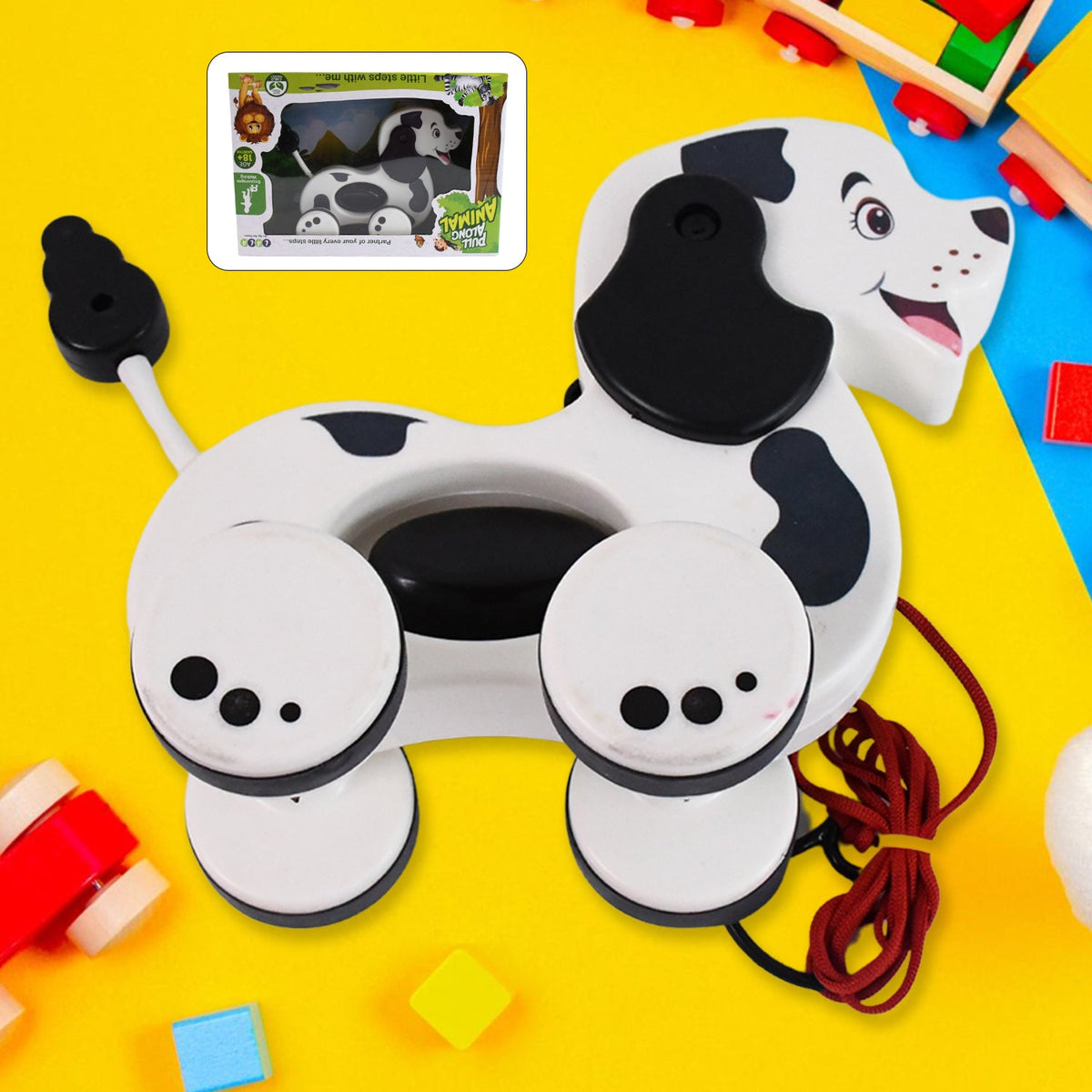 Pull along toddler toy with attractive puppy dog design for kids Main image
