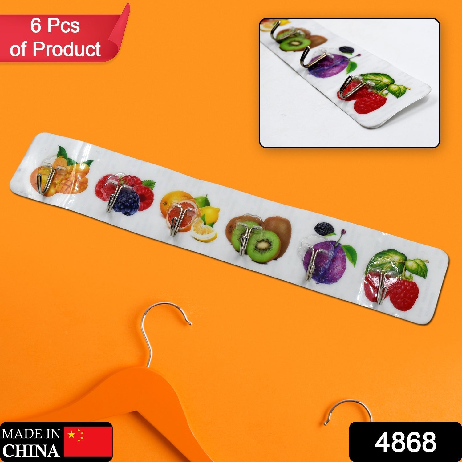 Adhesive Wall Hooks – Strong, Transparent, Multiuse (6 Pcs) | GlimmerHome Secondary image