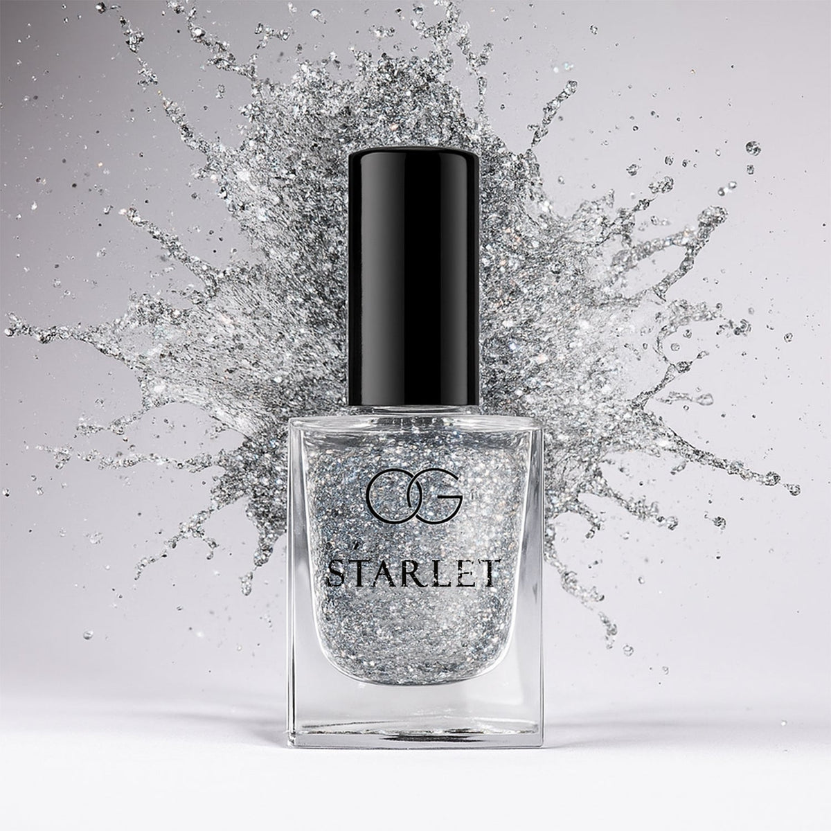 Silver Moonlight Glitter Nail Paint bottle showcasing sparkly silver glitter finish Main image