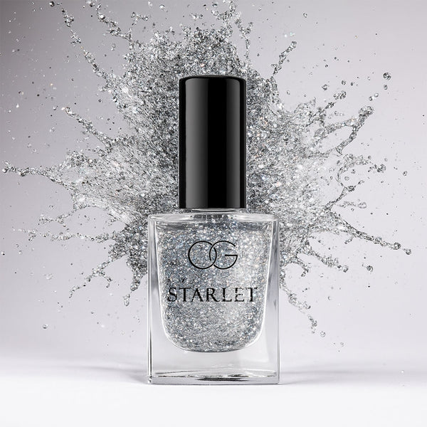 Silver Moonlight Glitter Nail Paint bottle showcasing sparkly silver glitter finish