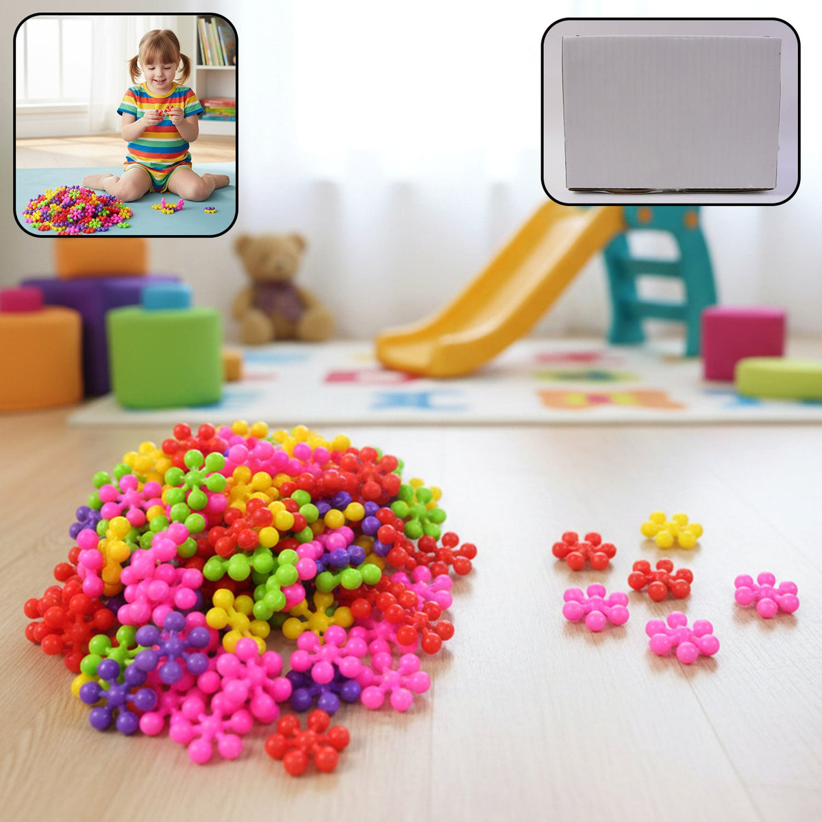 Colourful building blocks toy set with vibrant interlocking pieces for kids creative play Main image